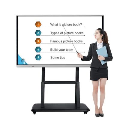 Quadro Interativo 4K UHD de 100 polegadas com Smart Board Multi-Touch de 20 pontos para Sala de Aula