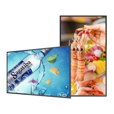Tela de publicidade LCD de montagem na parede de 50 polegadas com resolução 4K e borda ultrafina para sinalização digital