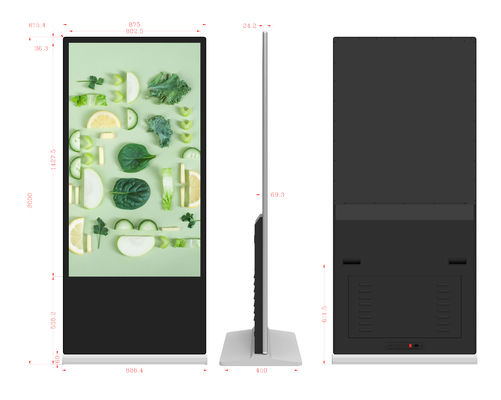 Display de sinalização digital de tela sensível ao toque de 65 polegadas com alta luminosidade