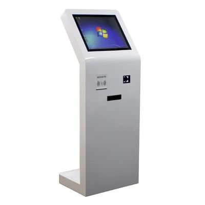 21.5 polegadas piso de pé touch screen quiosque com IC Card Reader e QR Code Scanner