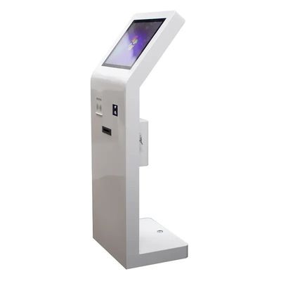 21.5 polegadas piso de pé touch screen quiosque com IC Card Reader e QR Code Scanner