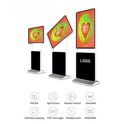 Quiosque Digital de Tela Sensível ao Toque Infravermelho de 43 Polegadas com Display Rotativo de 360 Graus para Publicidade