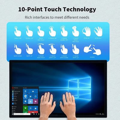 43 polegadas de alto brilho capacitivo touch screen monitor Industrial display