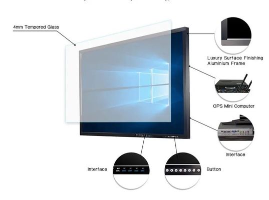 55 polegadas Smart Touch Screen Interativo Painel Flat com 16:9 relação de aspecto e 10 pontos de toque