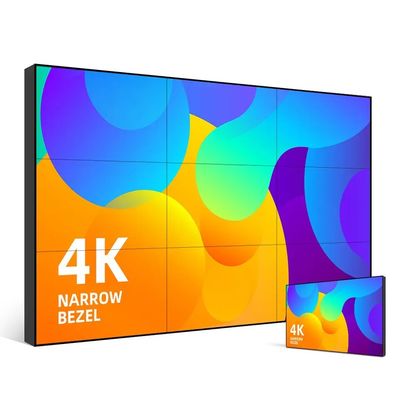 Parede LCD de empalhe de interior 55 polegadas tela de toque vídeo parede Bezel publicidade