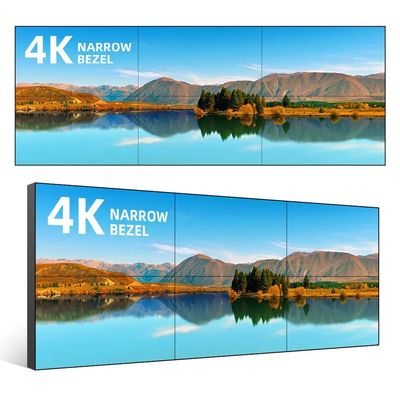 Parede LCD de empalhe de interior 55 polegadas tela de toque vídeo parede Bezel publicidade