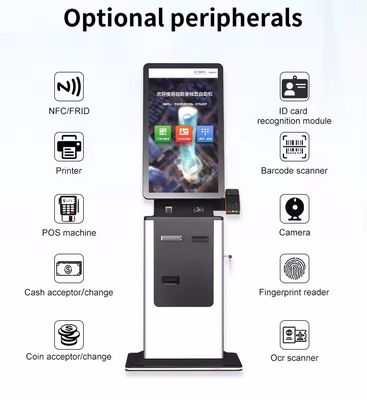 32 polegadas check in touch screen quiosque de autoatendimento com marca personalizada