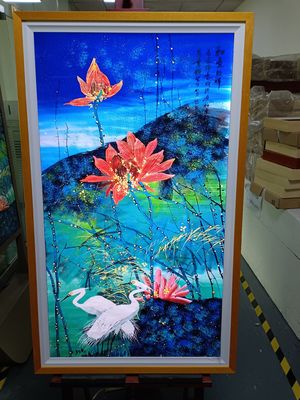 Reprodutor de vídeo LCD de resolução 4k com borda de madeira