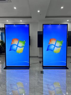 Piso de 75 polegadas Display de publicidade em tela cheia 178° Ângulo de visualização 450cd/m2 Brilho