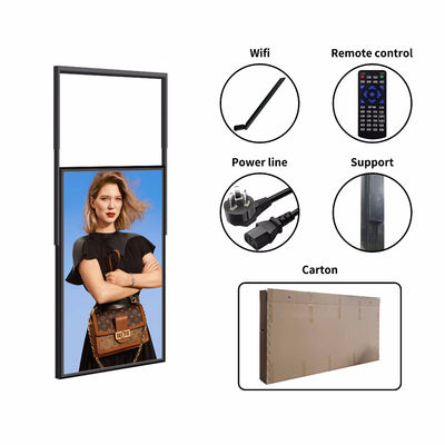 Instalação pendurada Display publicitário de alto brilho Material de ferro Wifi Informação de lançamento