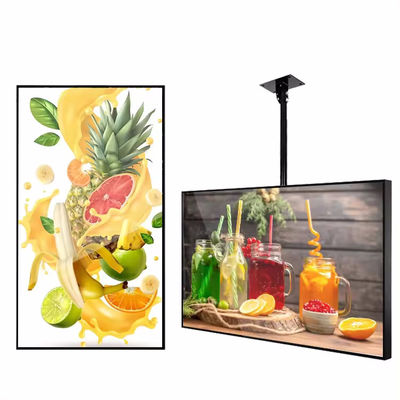Display Publicitário de Alto Brilho com 3000 Nits para Sinalização Digital em Vitrines com Ampla Faixa de Temperatura e Instalação Suspensa