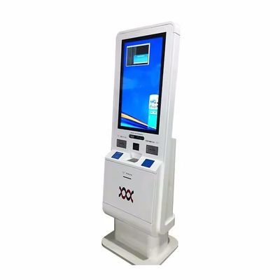 Quiosque de auto-checagem multilingue com aceitador de dinheiro e leitor de cartão de crédito para o check-in sem problemas