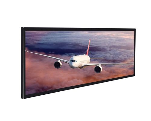 Display de publicidade LCD de metal com resolução de 3840x1080 e relação de aspecto de 32:9 para sinalização digital de alto desempenho
