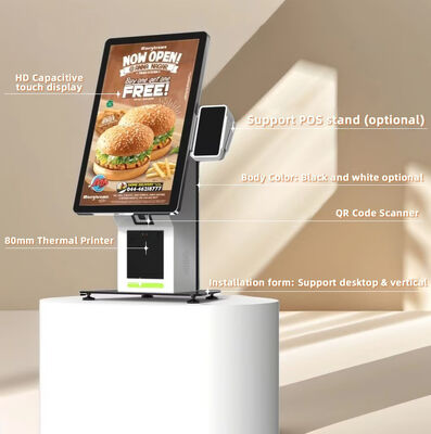 Quiosque de Autoatendimento com Tela LCD de 32 Polegadas, Impressora de Recibos e Personalização de Menu para Restaurantes