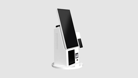 Quiosque de auto-encomenda compacto e leve com pagamento NFC e tela de rotação de 180 ° para uso versátil