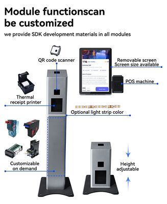 21.5 polegadas de tela sensível ao toque Quiosque de autoatendimento com pagamento NFC e sistema operacional personalizável para restaurantes e varejo