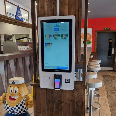 32 Inch LCD Display Wall Mount Self Ordering Kiosk with 3-Year Warranty for Fast Food and Retail