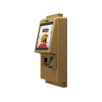 Quiosque de auto-encomenda de tela sensível ao toque de 24 polegadas com resolução 1920X1080 e design montado na parede para encomenda de alimentos em ambientes internos