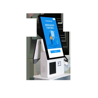Sistema POS Kiosk All-in-one com Tela Sensível ao Toque Capacitiva, Impressora Térmica de 80mm e Leitor de Cartão NFC para Autoatendimento