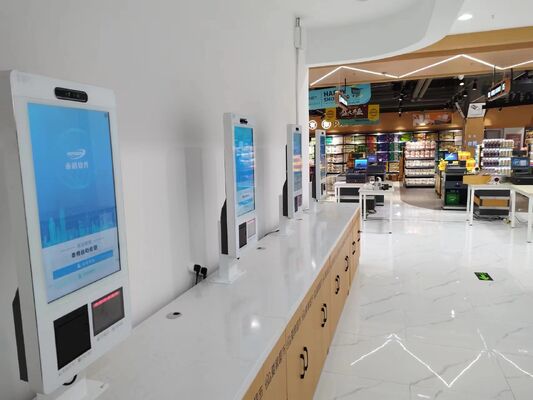 Sistema POS Kiosk All-in-one com Tela Sensível ao Toque Capacitiva, Impressora Térmica de 80mm e Leitor de Cartão NFC para Autoatendimento