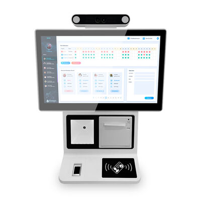 Quiosque de Autoatendimento para Desktop com Tela Capacitiva de 10 Pontos Android ou Windows Opcional Personalizado e Comunicação WiFi para Gerenciamento de Visitantes