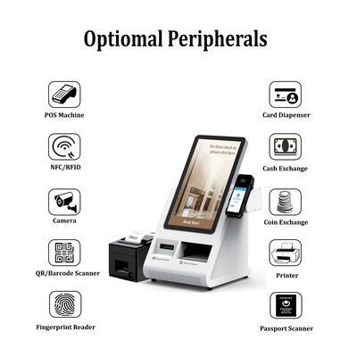 Android POS Self-Check-in Kiosk com Scanner de Passaporte e Dispensador de Cartões para Hotéis