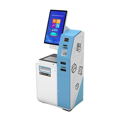 Quiosque de autoatendimento com tela capacitiva de toque de 10 pontos, cor personalizada e instalação de balcão, montagem na parede ou de piso