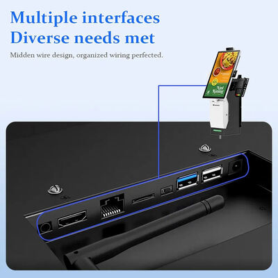 Quiosque de Autoatendimento com Tela Sensível ao Toque de 21,5" com Toque Capacitivo de 10 Pontos e Resolução de 1920x1080 para Restaurantes de Fast Food