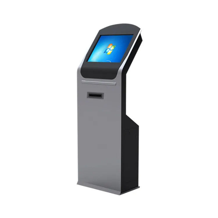 Quiosque de autoatendimento com tela sensível ao toque de 19 polegadas para montagem em piso, para coleta de ingressos com display interativo