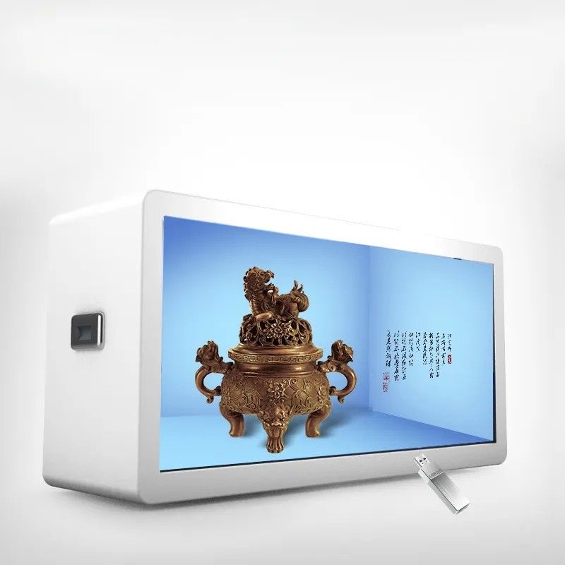 Vitrine LCD Transparente Inteligente de 43 polegadas com Resolução de 1920*1080 e Brilho de 450cd/m2 Caixa de Sinalização Digital