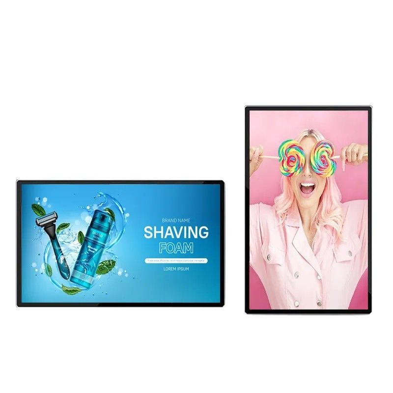 Tela de publicidade LCD de montagem na parede de 50 polegadas com resolução 4K e borda ultrafina para sinalização digital