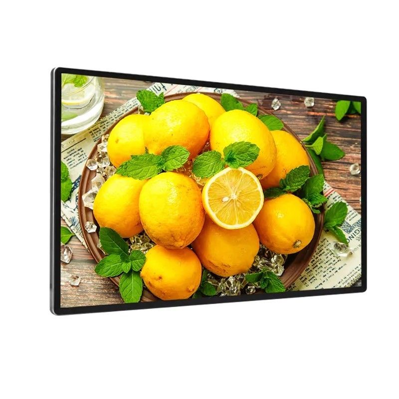 Display de publicidade LCD de 98 polegadas montado na parede com resolução 1920 x 1080 e proteção IP55 IP65