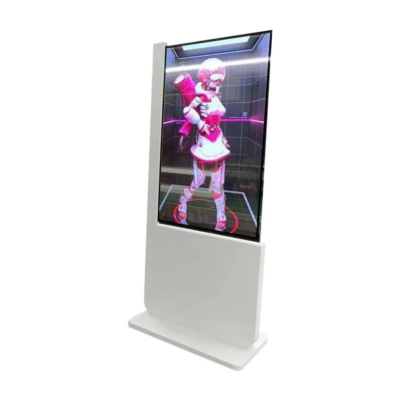 Vitrine LCD Transparente de 55 polegadas com resolução de 1920 x 1080 e suporte de chão OLED