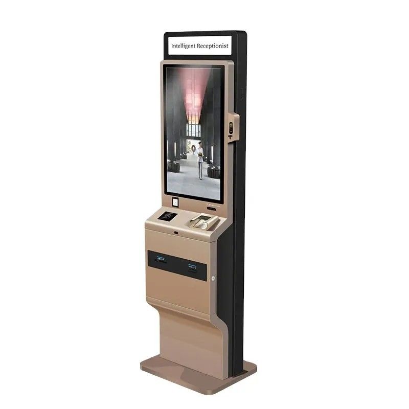 Quiosque de autoatendimento Stand Free 90W com tela sensível ao toque, caixa de luz LED e impressora térmica