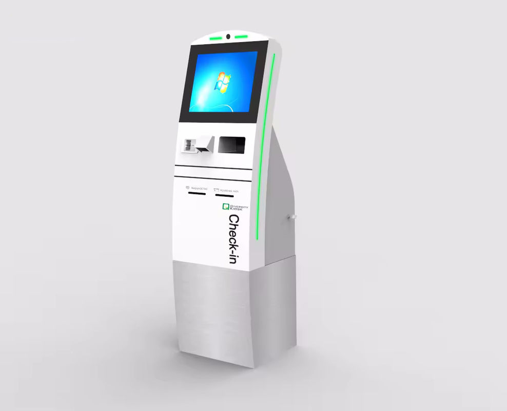 Sistema POS de autoatendimento de quiosque de tela sensível ao toque com escâner de código de barras e pagamento de crédito/débito/móvel