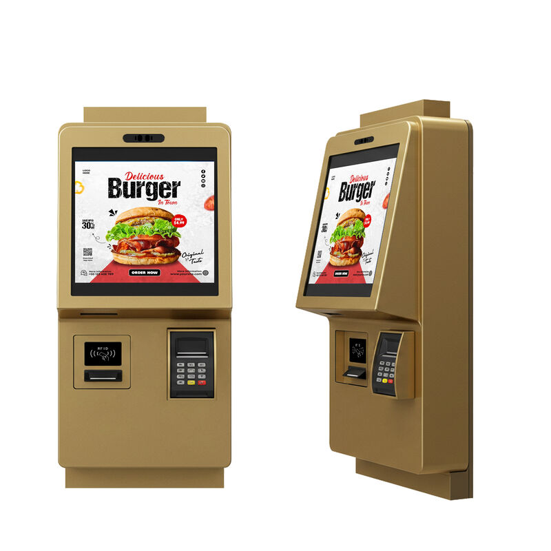 Quiosque de auto-encomenda de tela sensível ao toque de 24 polegadas com resolução 1920X1080 e design montado na parede para encomenda de alimentos em ambientes internos