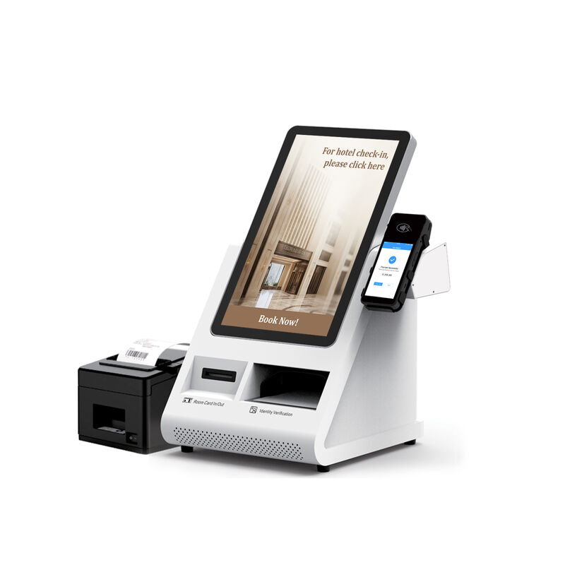 Android POS Self-Check-in Kiosk com Scanner de Passaporte e Dispensador de Cartões para Hotéis